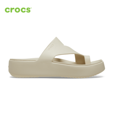 NEW CROCS Getaway Platform Toe Loop 210834 Sandstone Beige
