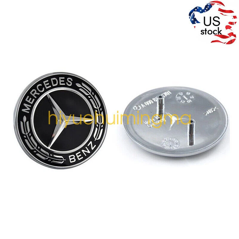 Insignia emblema capucha corona laurel negra clase CLS W219 genuina Foto 3 de 4