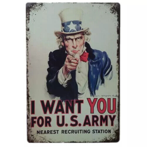 12x16 Zoll Metallschild Retro Blech Zuhause Wanddekor Sam I Want You for Us Armee Bar