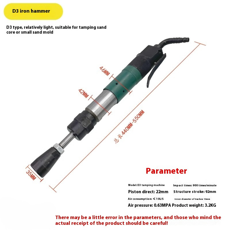 D3 Pneumatic Tamping Machine Tamper Earth Sand Rammer Air Tool 0.63Mpa