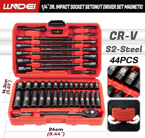 Durable Chrome Vanadium 44PCS Socket Set with 6" Nut Drivers - Lifetime Warranty - Picture 4 of 11