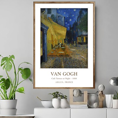 Café Terrace at Night by Van Gogh 01 Print Exhibition Wall Reproduction Poster