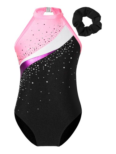 Kids Girls Bodysuit With Shorts Gymnastics Rompers Yoga Leotard Gym Dance Sport - Picture 16 of 113