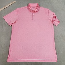 Johnnie O Polo Shirt Mens Extra Large Pink Floral Geometric Performance Stretch