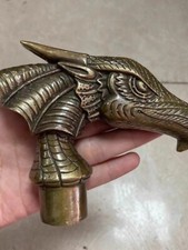 Solid Brass Dragon Head Statue Walking Stick Cane Handle Top Topper Collection