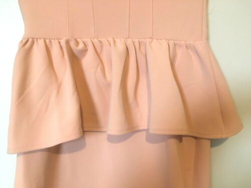 Forever 21 Bandeau Knee Length Pleat Frill Overlay Dress Size 6/8 Uk BNWT* Nude - Picture 3 of 8