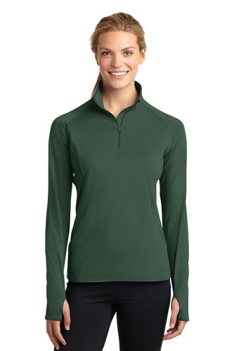 Sport-Tek Ladies Long Sleeve Sport Wick Stretch Half Zip Pullover - LST850 - Picture 9 of 18