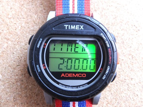 1990`s TIMEX Ademco Indiglo Chronograph Alarm watch. Fully Working - Picture 8 of 11