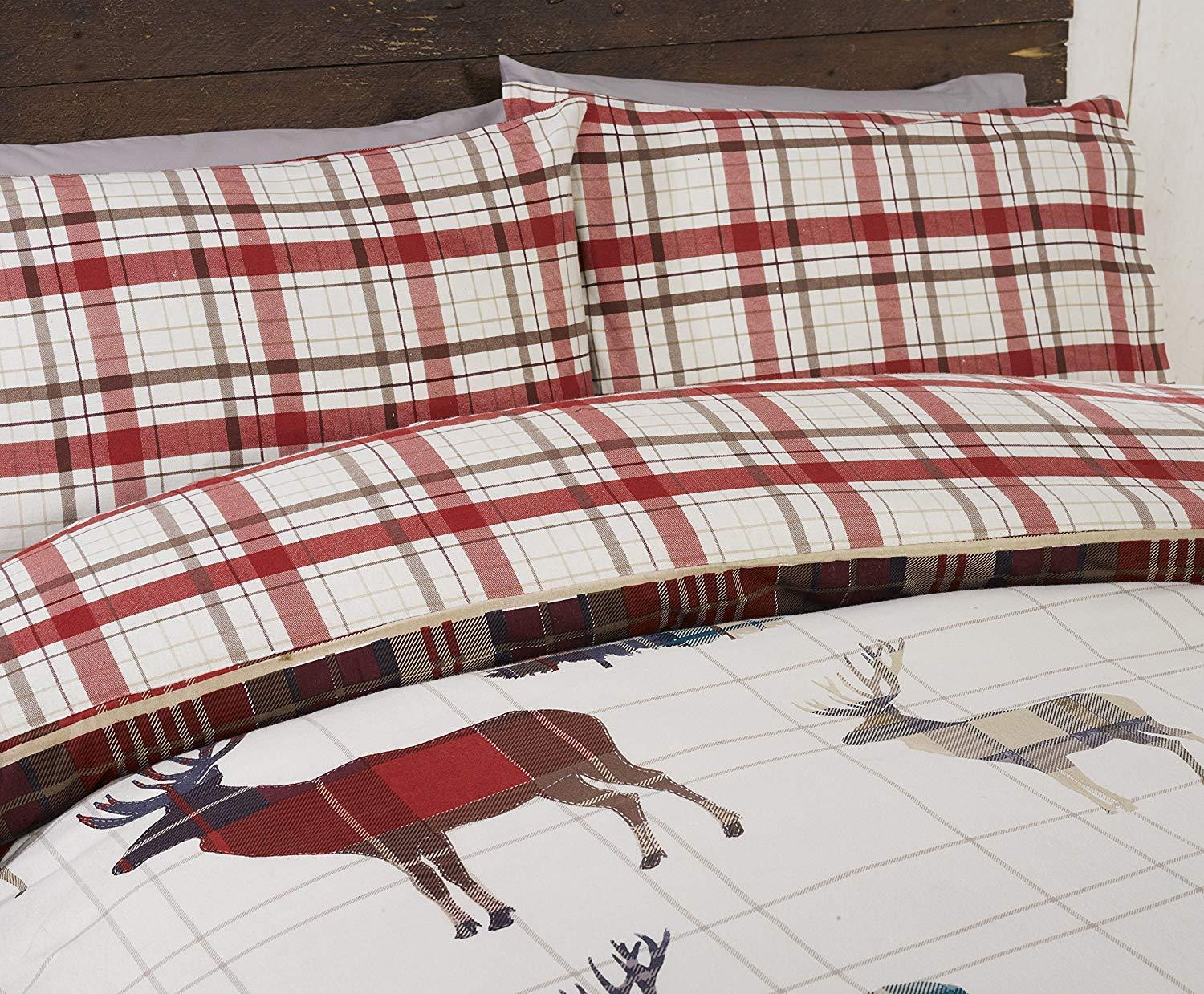 100 Brushed Cotton Xmas Christmas Winter Warm Duvet Cover & Pillowcase