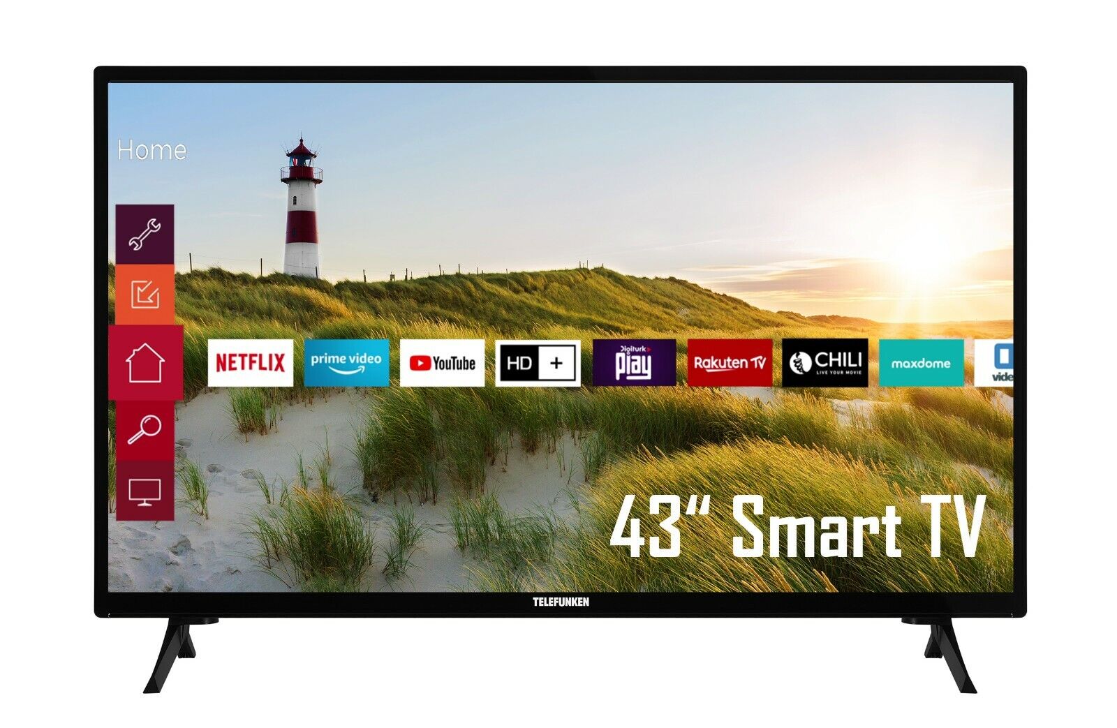 Telefunken XF43K550 Fernseher 43 Zoll Full HD Triple-Tuner Smart TV WLAN Alexa