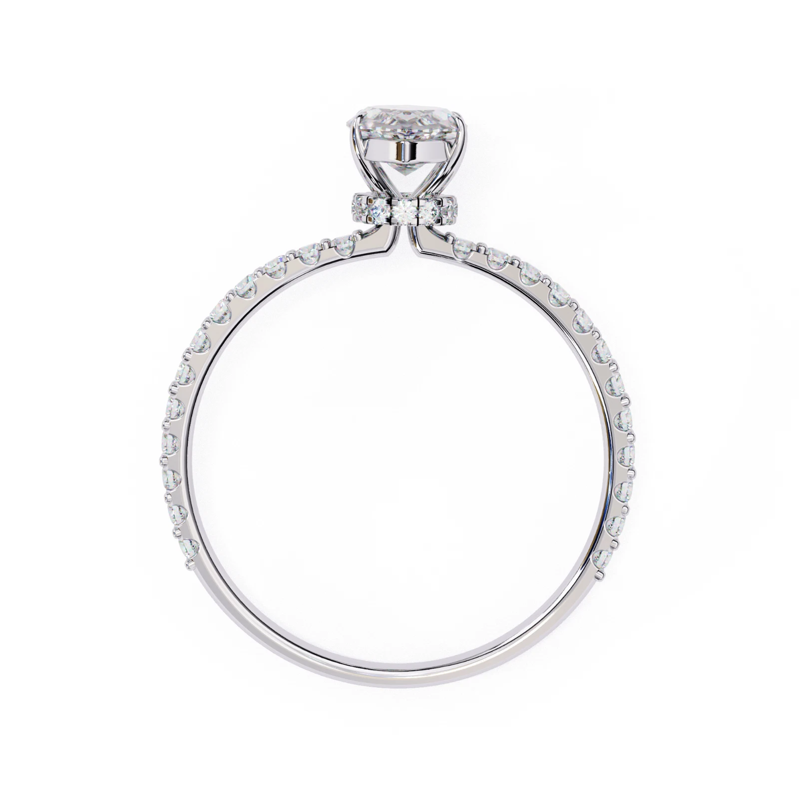 1.11Ct Lab Grown CVD Marquise Cut IGI Certified Diamond Ring 14k White Gold image-3