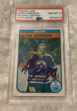 GLENN ANDERSON SIGNED 1982-83 OPC PSA AUTO GEM MT 10 EDMONTON OILERS