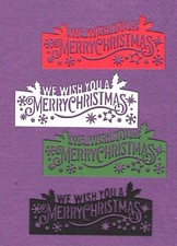 WE WISH YOU A MERRY CHRISTMAS 2 die cuts scrapbook cards