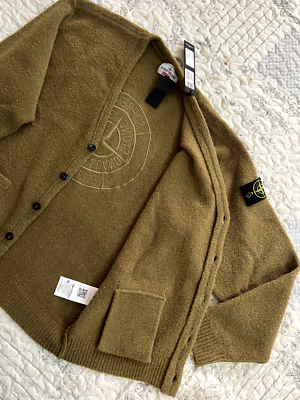 Supreme Stone Island Bouclé Cardigan olive green Medium wool Supreme Stone Island Bouclé Cardigan olive green Medium wool