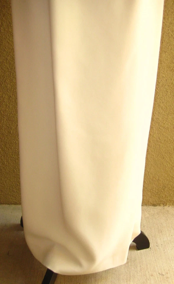 Albert Nipon Evening 3 pcs cream embroidered lined jacket vest, long skirt set 6 - Изображение 3 из 4