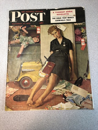 [Complete] SATURDAY EVENING POST Rockwell Dec 27, 1947 Santa's Helper Christmas