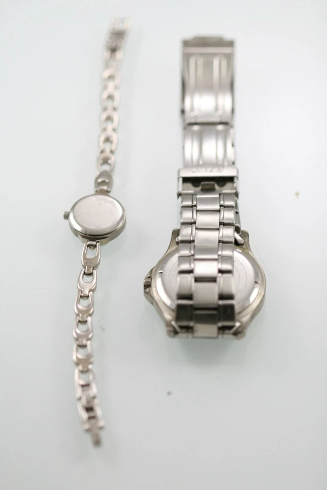 Reloj Reliquia Hombre Mujer Acero Inoxidable Plata Batería Resistente al Agua Trabajo Cuarzo Foto 3 de 3