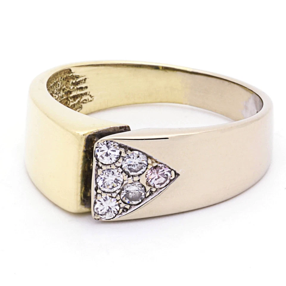 Ring 585 Gelbgold & Weißgold mit Diamanten - Bild 3 von 4