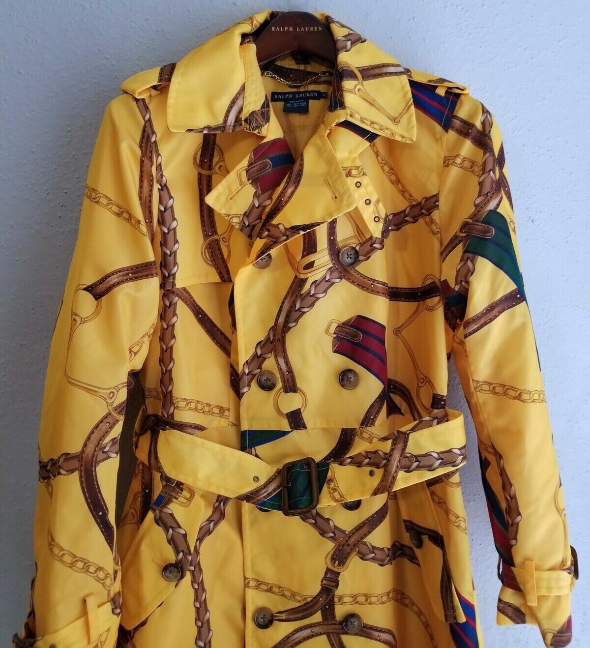 RARE RALPH LAUREN BLUE LABEL ALLOVER STIRRUP WOMEN'S EQUESTRIAN TRENCH COAT:12