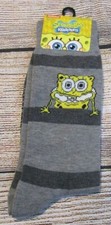 Nickelodeon Spongebob Squarepants Patrick Gray Mens Novelty Crew Socks NWT