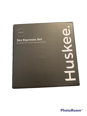 Huskee Expresso Set (3 Unzen Tasse und Untertasse Doppelpack)