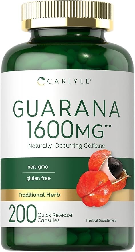 Carlyle Guarana Extract Capsules | 1600mg | 200 Count