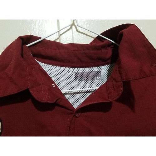 Camicia Columbia PFG FSU uomo L rossa con bottoni colletto quattro tasche ventilata - Foto 3 di 13