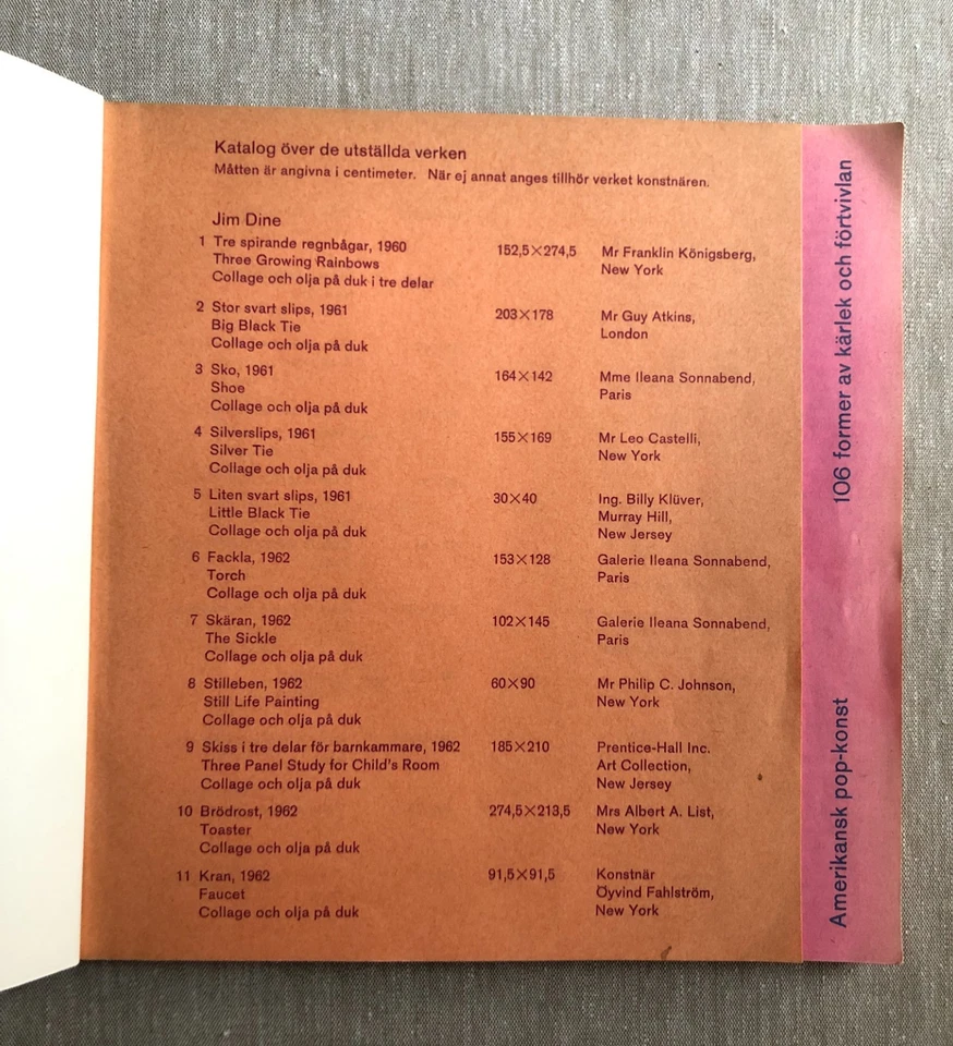 AMERICAN POP-ART: 106 FORMS OF LOVE AND DESPAIR / MODERNA MUSEET 1964 - Image 3 of 4