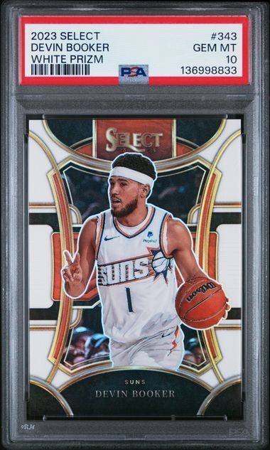 2023 PANINI SELECT MEZZANINE 343 DEVIN BOOKER WHITE PRIZM /149 PSA 10
