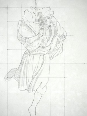 Jean Léon GEROME - Zeichnung - Studie eines Läufers - Original geprüft - 19. Jh.