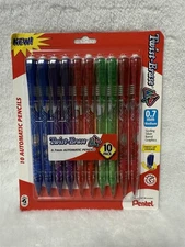 NEW PENTEL TWIST-ERASE UP 0.7MM MEDIUM LEAD MECHANICAL PENCILS SILVER BARREL
