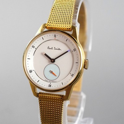 Paul Smith Vintage Small seconds 1040-T024076 Unisex Uhr Gold 30mm NewBattery