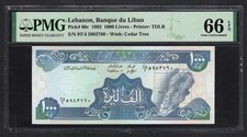 Lebanon 1000 Livres 24-11-1992 P69c Uncirculated Grade 66