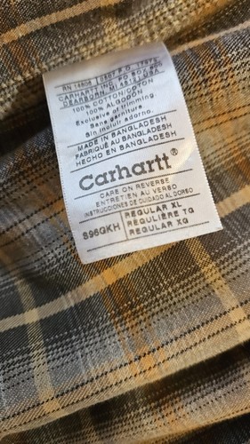 Giacca camicia Carhartt uomo XL foderata in flanella Sanford laboratorio sotterraneo invecchiata! - Foto 14 di 15