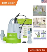 Last-Inch Drainage 1/3HP Sump Pump with Versatile Hose Adapters for Quick Setup