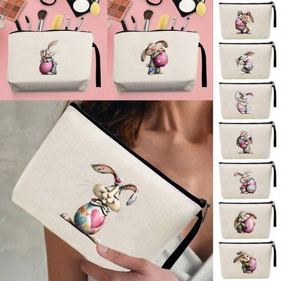 Reise Make-up Etui Osterhase Kunst Geldbörse Damen Kreditkarte Reißverschluss Münzbörse