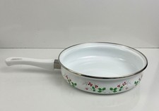 Gibson Porcelain Enamel on Steel  9.5  in skillet Christmas Charm Holly Berry