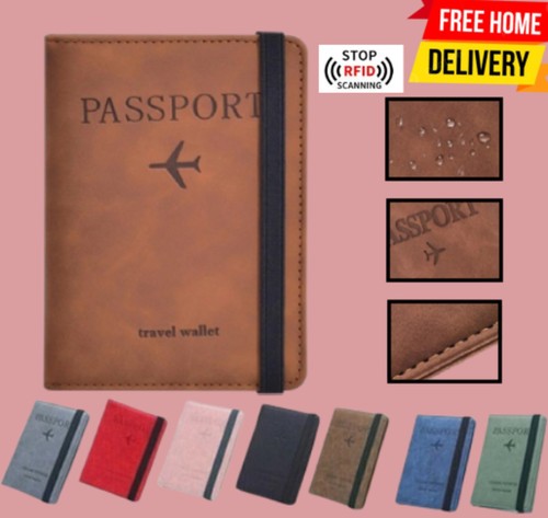 RFID Passport Holder Travel Passport Wallet Organiser Cover Protector PU Leather