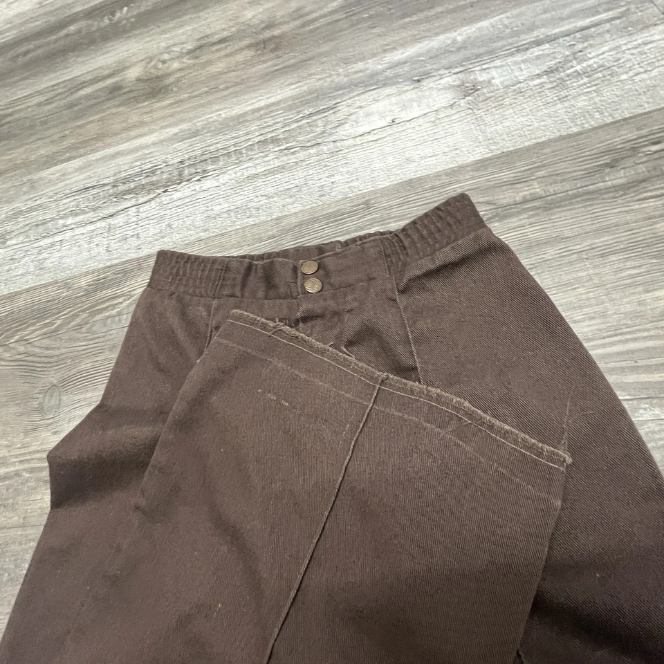 Pantalones de mezclilla acampanados vintage años 70 DITTOS Bell Bottom Saddleback marrón para mujer 25” Western Foto 3 de 4