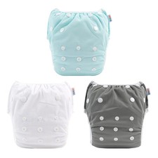 ALVABABY Baby Swim Diapers 3pcs One Size Reuseable Washable  Adjustable for ...