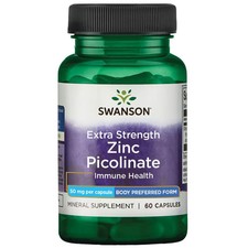 Swanson Extra Strength Zinc Picolinate - Body Preferred Form 50 mg 60 Caps