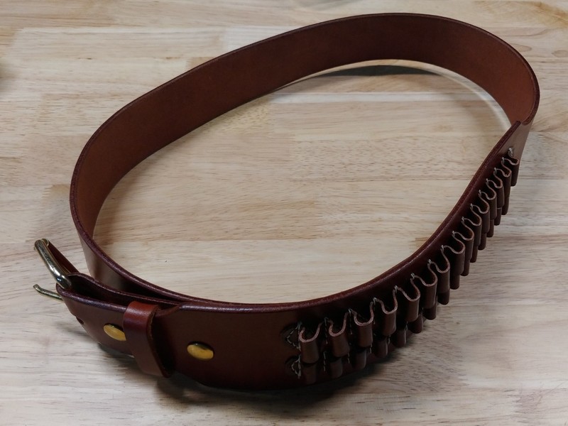 Triple K Brand Leather 249-XL, Rifle Cartridge Shooting Belt, 43-48", New