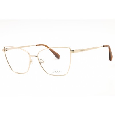 Max & Co. Women's Eyeglasses Pale Gold Metal Cat Eye Full Rim Frame MO5035 032