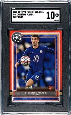 2020-21 Topps Museum Collection Christian Pulisic Ruby /25 SGC 10