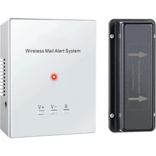 Mailbox Alarm, Briidea 500ft Wireless Mailbox Alert with LED Light Flashing and