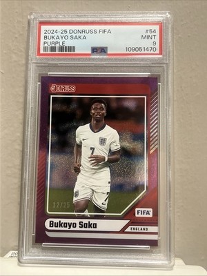 2024-25 Panini Donruss Bukayo Saka Purple #/25 England PSA 9