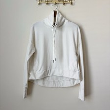 Sweaty Betty White Harmonize Luxe Pullover High Neck Sweatshirt Small Athleisure