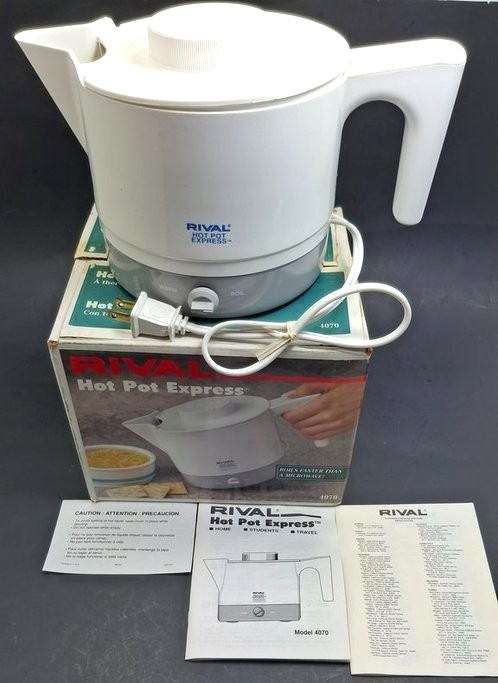 Vintage NOS 1990s Rival Hot Pot Express 4070 Electric Kettle Tea Pot Tested 32oz
