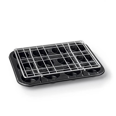 DHDL CuCap Backblech & Backgitter Set mit Zentrierhilfe Muffins Cupcakes backen