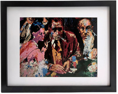 LEROY NEIMAN Vegas Blackjack Vintage Framed Casino Gambling Art Print